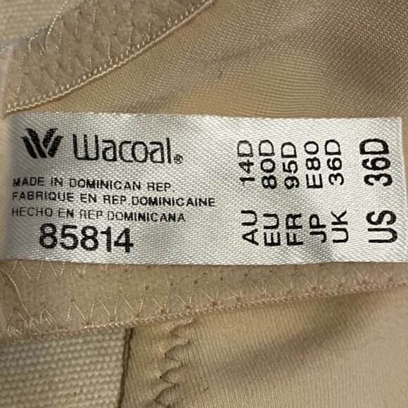 Wacoal Beige Bodysuede® Ultra Full Figure Seamless Underwire Bra Size 36D - Picture 4 of 4